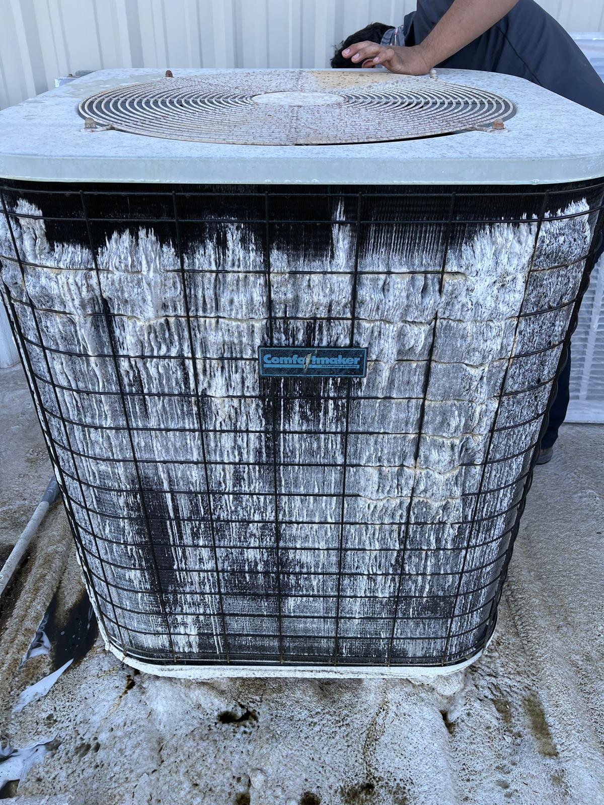 Duct interior before cleaning